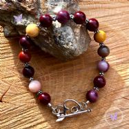 Mookaite Bracelet with Silver Heart Toggle Clasp